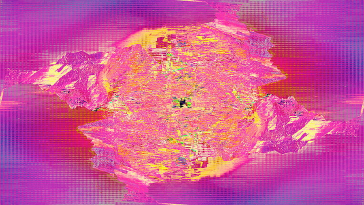 glitch art, LSD, abstract, purple, pink color, multi colored, HD wallpaper