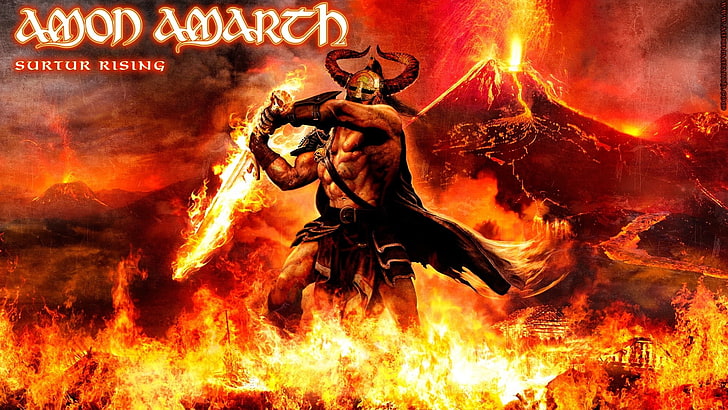 Amon Amarth, melodic death metal, Vikings, battle, warrior, HD wallpaper