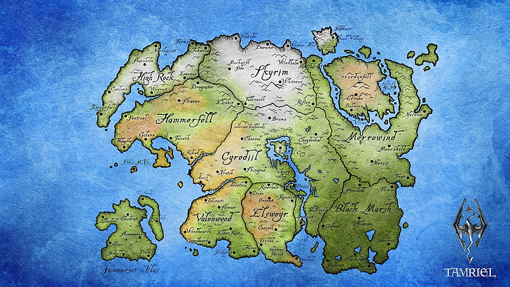 Elder Scrolls, map, Tamriel, The Elder Scrolls III: Morrowind, HD wallpaper