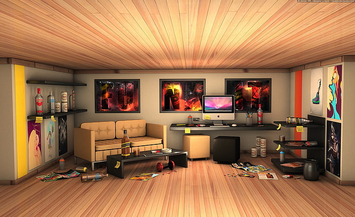 HD wallpaper: Designer's Room, art room digital wallpaper, Artistic, 3D,  cool | Wallpaper Flare