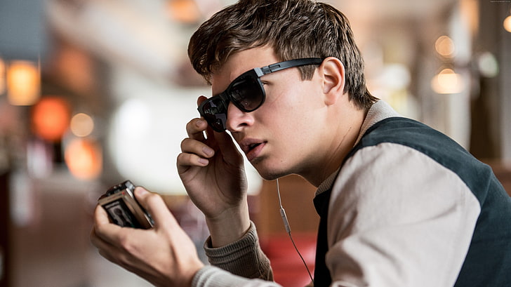 5k, Ansel Elgort, Baby Driver, technology, one person, young adult