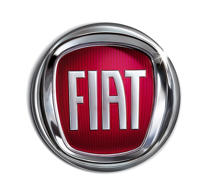 Fiat Logo, FIAT emblem, Cars, white background, red, cut out