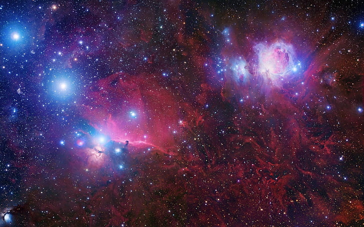 galaxy wallpaper, space, nebula, stars, the constellation of Orion, HD wallpaper