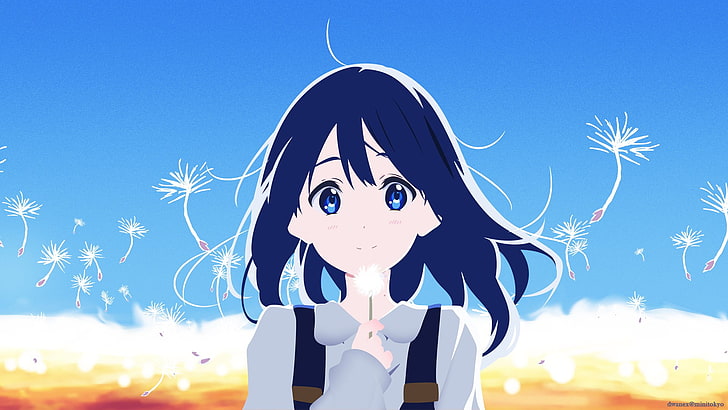 blue-haired female anime character, Tamako Market, Kitashirakawa Tamako, HD wallpaper