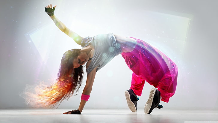dancer, breakdance, women, dancing, digital art, full length