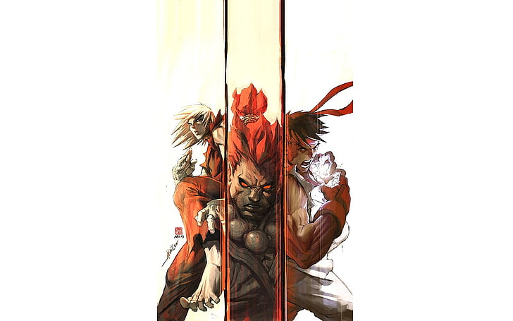 street fighter ryu akuma ken masters 1440x900  Video Games Street Fighter HD Art