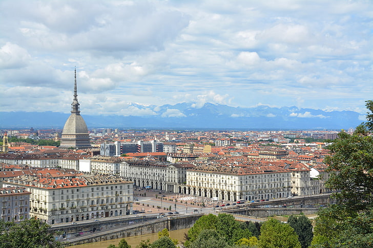 high angle-photography of cityscape at daytime, turin, italy