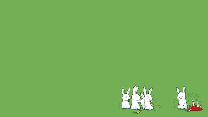 HD wallpaper: rabbits, meat, humor, scared rabbits, green | Wallpaper Flare