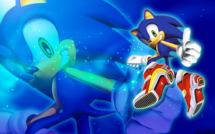 Sonic The Hedgehog illustration, blue, representation, animal representation, HD wallpaper
