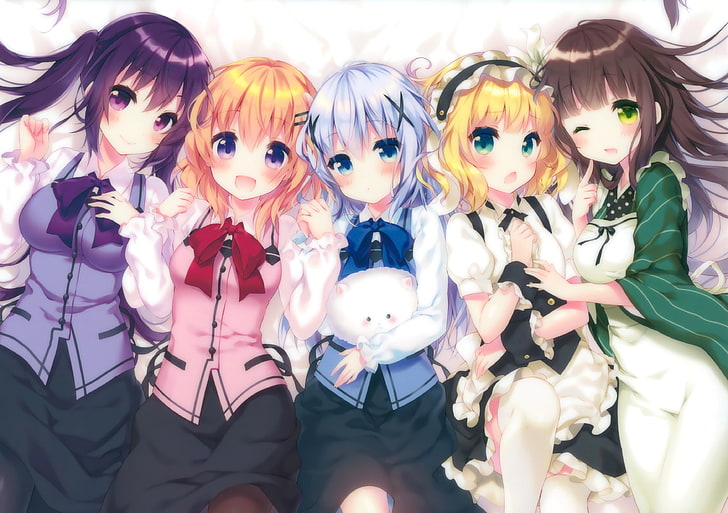 anime, anime girls, Gochuumon wa Usagi Desu ka?, Kafuu Chino, HD wallpaper