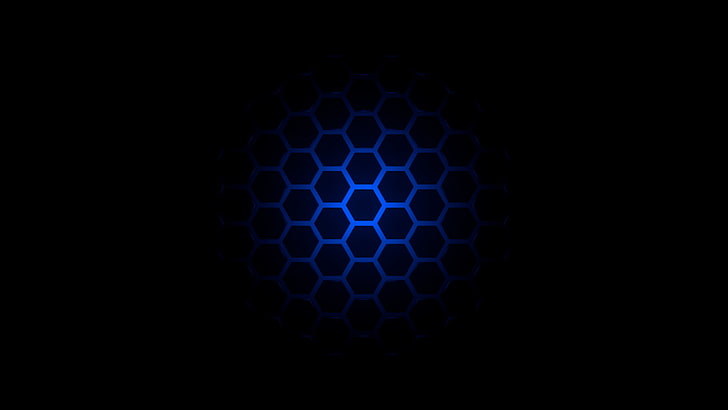 Beehive Patterns, black, blue, HD wallpaper