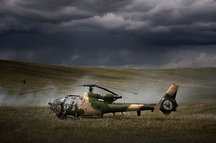 France Army, helicopter, Sud-Aviation Gazelle, SA 341, France Air Force, HD wallpaper