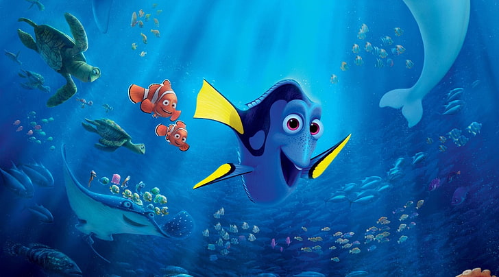 Movie, Finding Dory, Crush (Finding Nemo), Dory (Finding Nemo), HD wallpaper