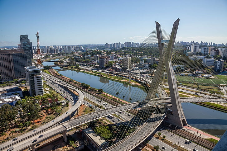 Bridges, Octávio Frias de Oliveira Bridge, Brazil, Sao Paulo, HD wallpaper
