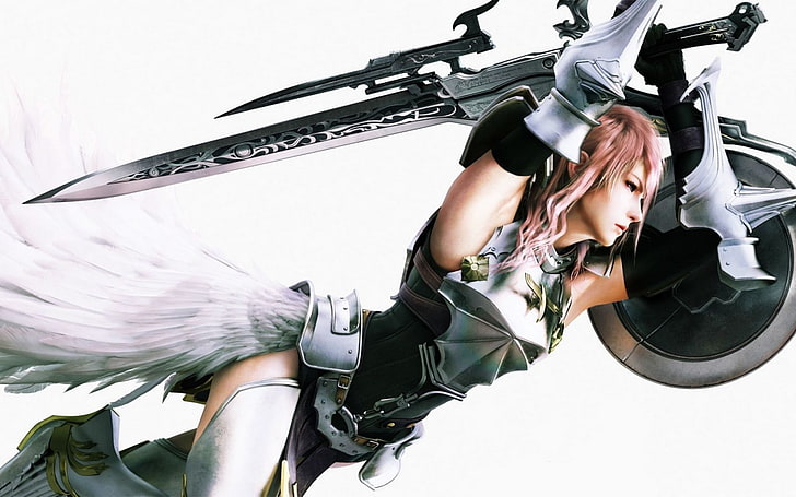 video game character holding sword digital wallpaper, Final Fantasy XIII