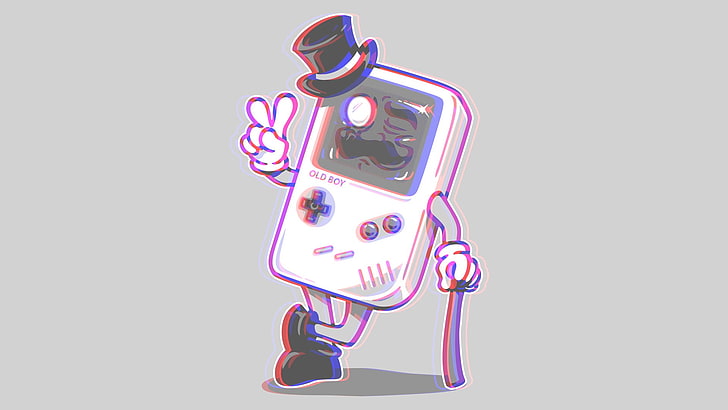 Nintendo Game Boy illustration, GameBoy, anaglyph 3D, studio shot
