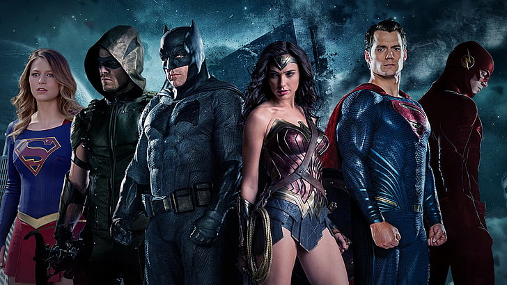 Justice League digital wallpaper, batman, superman, supergirl, HD wallpaper