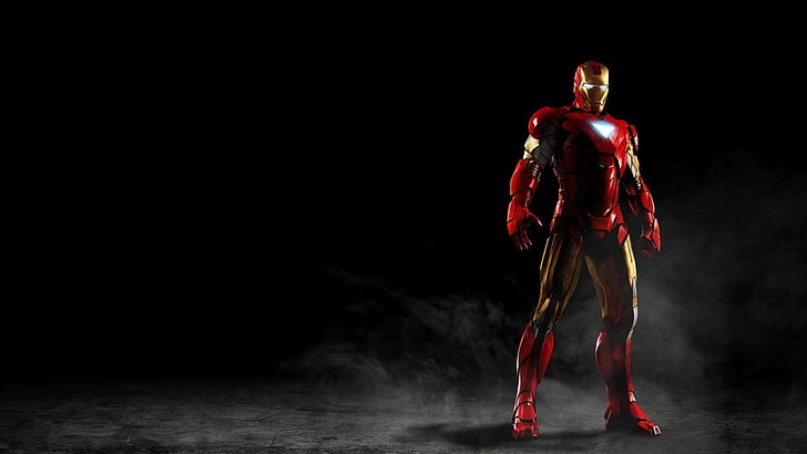 Iron Man digital wallpaper, full length, studio shot, one person