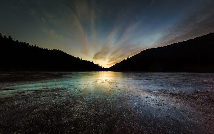 Rose Valley Reservoir, West Kelowna, British Columbia, Canada, lake, sunset, HD wallpaper