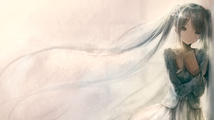 gray hair female anime character illustration, anime girls, Vocaloid, HD wallpaper