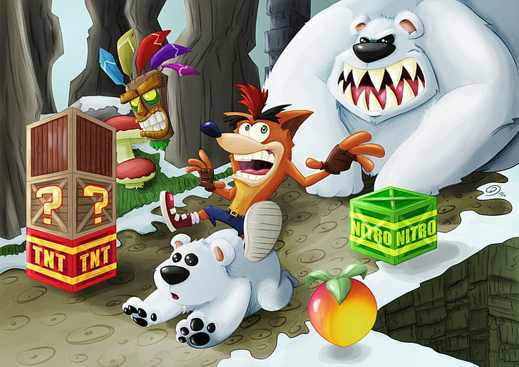Video Game, Crash Bandicoot, Aku Aku (Crash Bandicoot), Bearminator (Crash Bandicoot), HD wallpaper