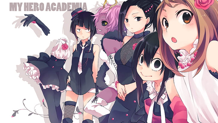 Anime, My Hero Academia, Black Dress, Black Eyes, Black Hair