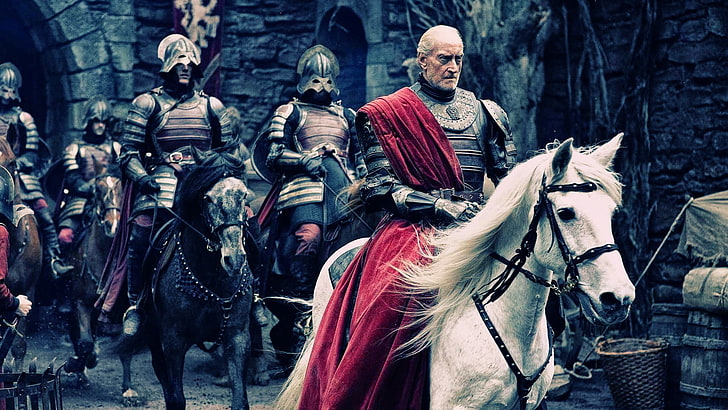 man riding on horse artwork, Tywin Lannister, Charles Dance, Game of Thrones