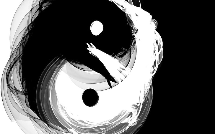 HD wallpaper: Yin Yang graphic wallpaper, Yin and Yang, monochrome,  abstract | Wallpaper Flare