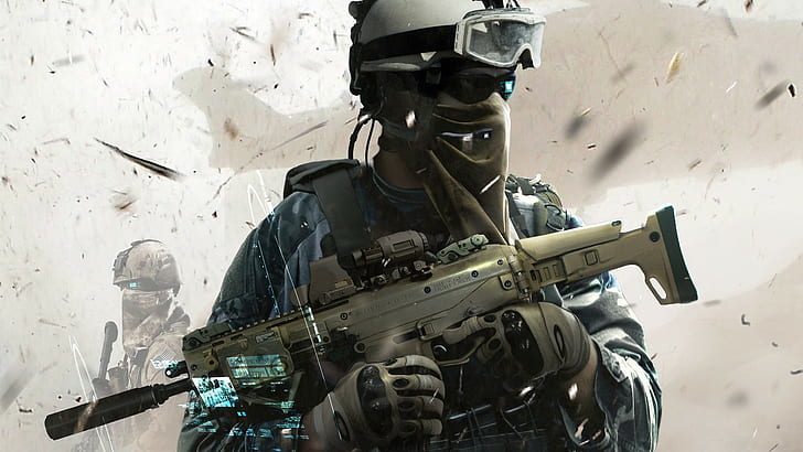 GRAW Ghost Recon Soldier Rifle HD, call of duty illustration