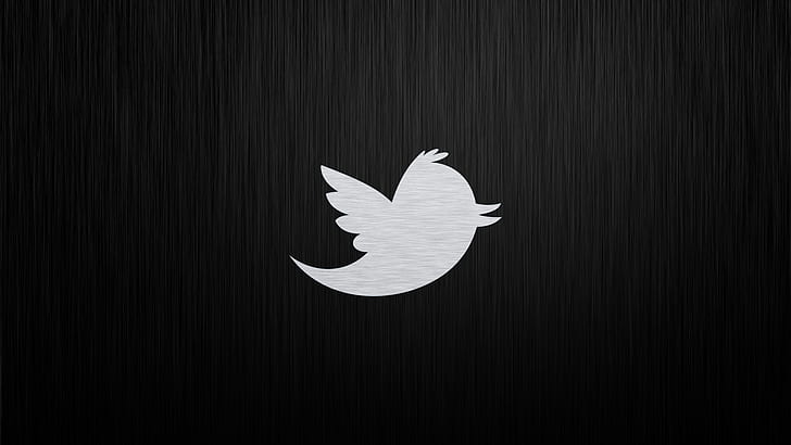 Twitter, Logo, Black Background, Minimalist, HD wallpaper
