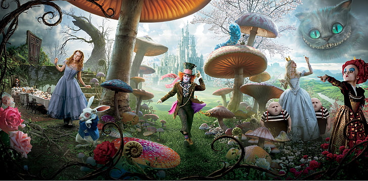 Alice in Wonderland (Live-Action) wallpaper, Tim Burton, cultures, HD wallpaper