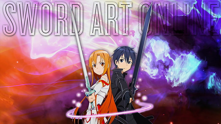 Sword Art Online digital wallpaper, Kirigaya Kazuto, Yuuki Asuna