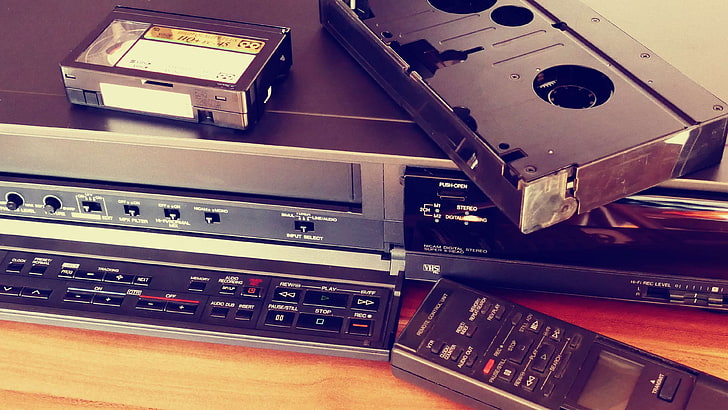 classic, phonograph record, retro, tech, technology, vcr, vhs, HD wallpaper