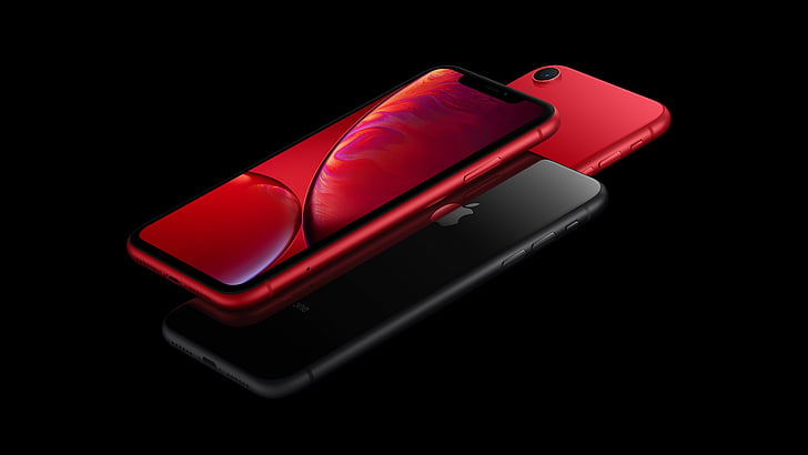 iPhone XR, red, black, 5K, smartphone, Apple September 2018 Event, HD wallpaper