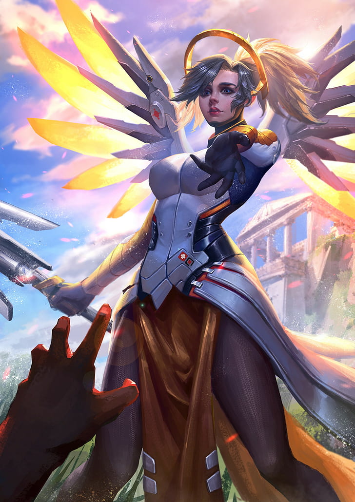 HD wallpaper: overwatch mercy overwatch, real people, one person, arts  culture and entertainment | Wallpaper Flare