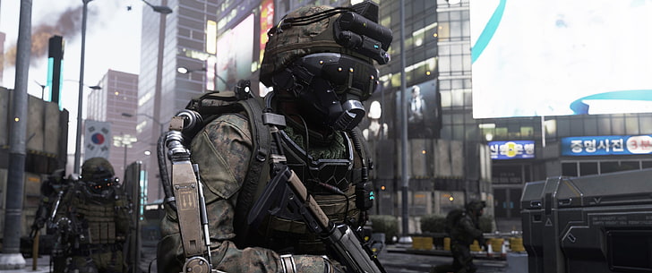 men's military camouflage uniform, artwork, soldier, weapon, screen shot, HD wallpaper