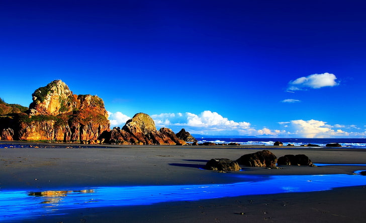 HD wallpaper: Rocky Beach 33, brown rocky mountain, Nature, sky, water,  scenics - nature | Wallpaper Flare