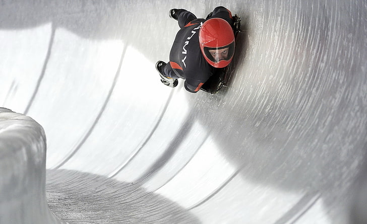 sport, people, ice, bobsleigh, skeleton, winter sport, one person