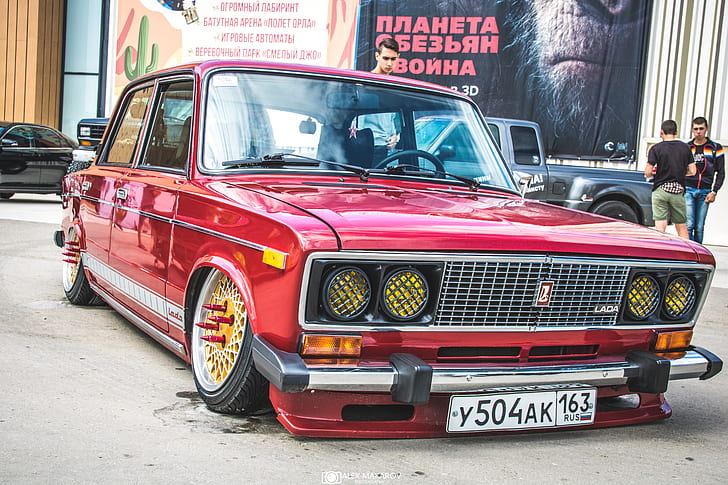retro, background, red, classic, legend, Lada, VAZ, 2106, Schoch HD wallpaper