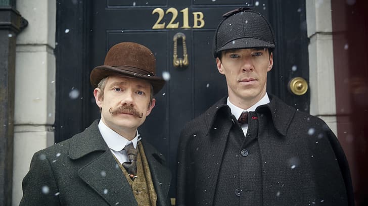 Men, and, London, England, Martin man, BBC, Holmes, Benedict Cumberbatch