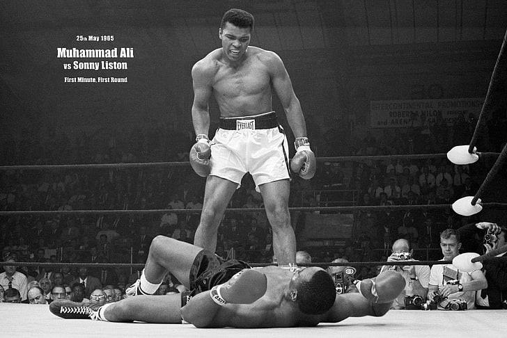 Muhammad Ali, boxing, sports, monochrome, men, real people, HD wallpaper