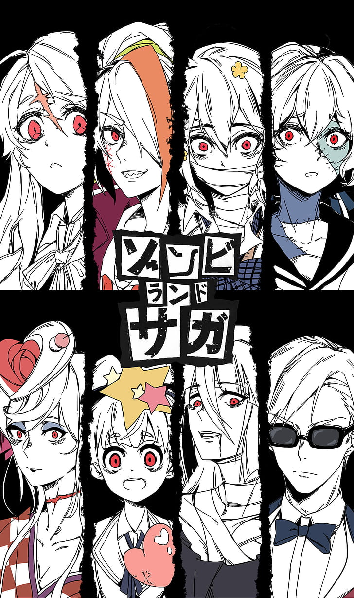 Zombieland Saga, anime girls, anime boys, vertical, 2D, digital art, HD wallpaper