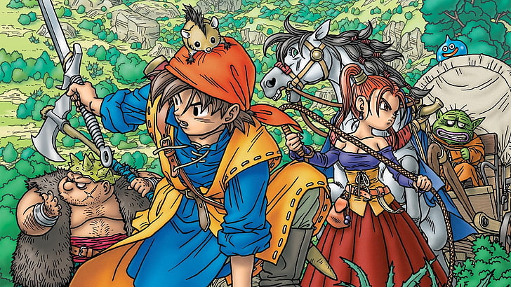 anime character artwork, video games, Dragon Quest VIII: Journey of the Cursed King, HD wallpaper