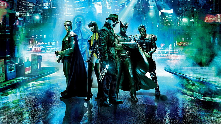 Watchmen digital wallpaper, Rorschach, Dr. Manhattan, Nite Owl, HD wallpaper