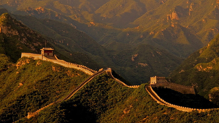 great wall of china, mountain, scenics - nature, road, transportation, HD wallpaper