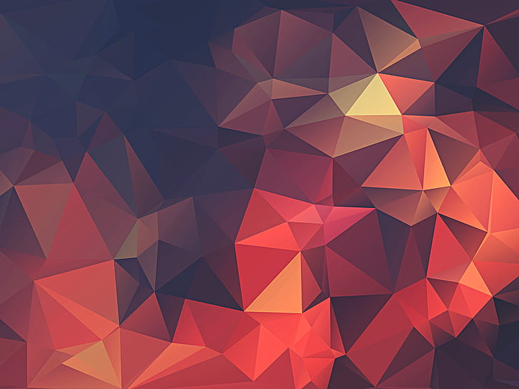 low poly, digital art, geometry, red, abstract, minimalism