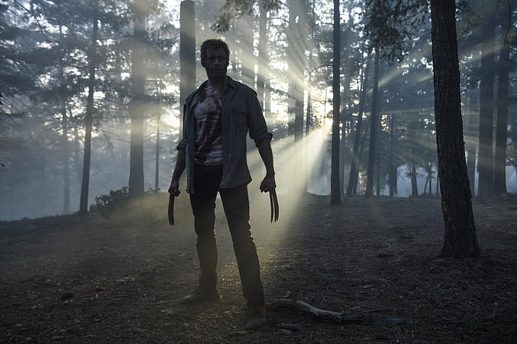 Wolverine Logan, Movie, Hugh Jackman, Logan (Movie), tree, forest, HD wallpaper