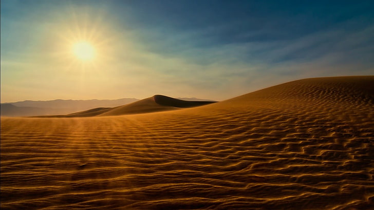 sand dunes, desert, landscape, nature, scenics - nature, sky, HD wallpaper
