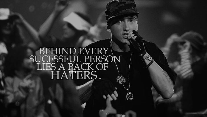 Eminem, quote, monochrome, communication, social issues, sign