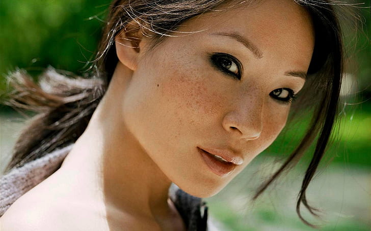 women people celebrity freckles lucy liu asians faces 1920x1200  People Girl HD Art, HD wallpaper